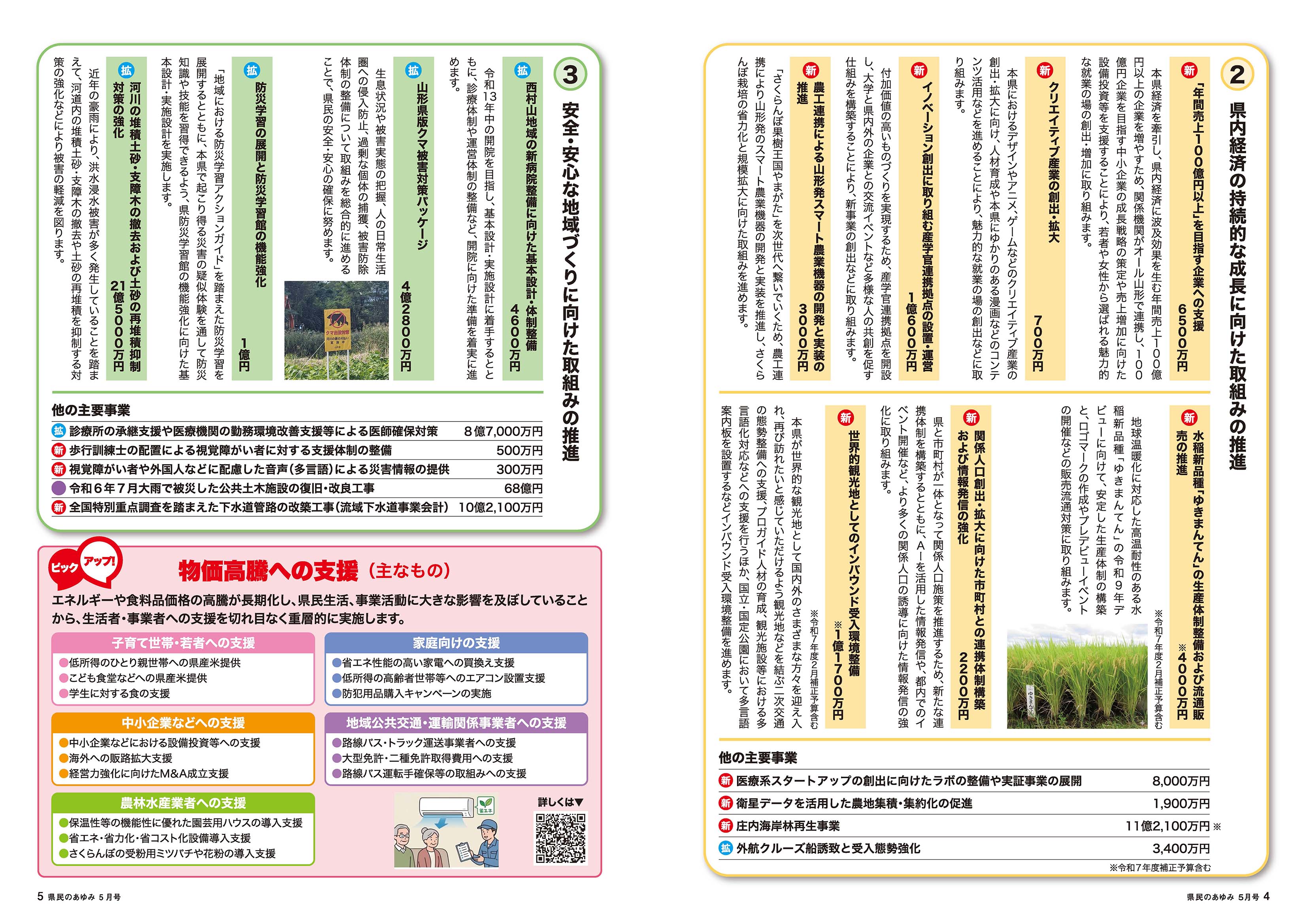 特集「生活経済対策・新生やまがた未来予算」(2)
