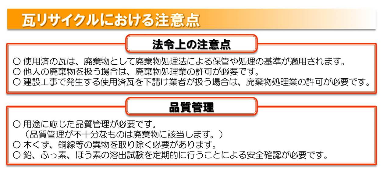 瓦リサイクルにおける注意点